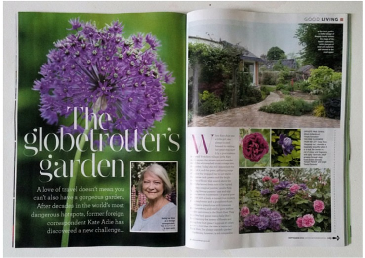 Lynn Keddie photographs Kate Adie and her garden for Good Housekeeping magazine September 2015