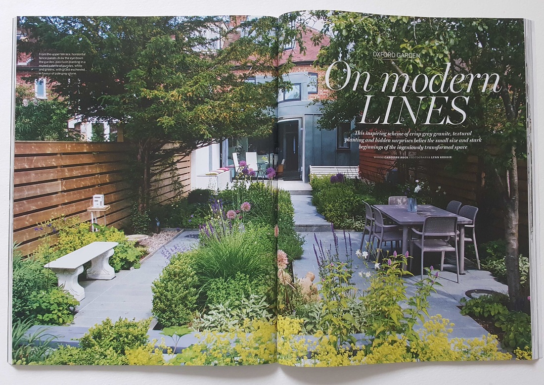 A photography feature in Homes and Gardens by Lynn Keddie about a garden in Oxford 